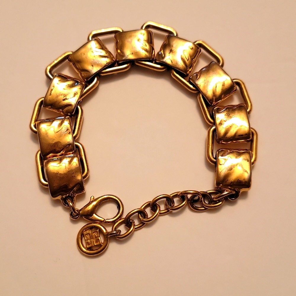 Vintage Givenchy Gold Tone Heavy Chain Link Bracelet Jewelry